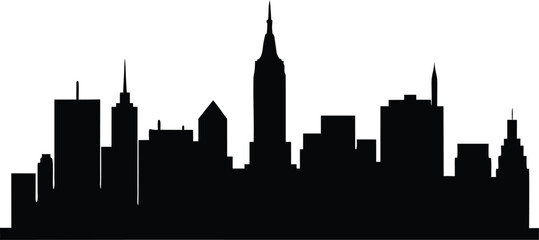 Obraz premium New York City Skyline Silhouette A Stunning Vector Illustration.