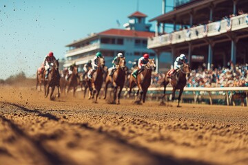 Fast-Paced Horse Racing at the Track