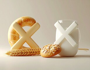 Allergy Friendly Food Concept with Gluten-Free Icons (No Letters)