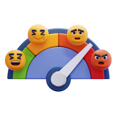 Obraz premium Customer Sentiment Gauge A Visual Representation of Emotions and Feedback from Joyful to Angry