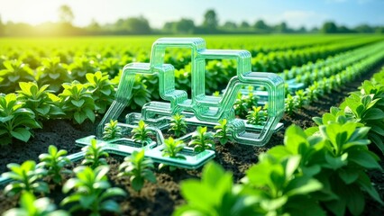 Technological agricultural machinery scene