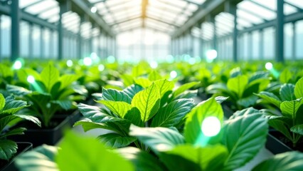 Close up of greenhouse vegetable cultivation