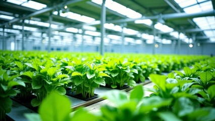 Greenhouse vegetable cultivation scene