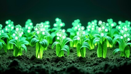 Close up of technology white flower cultivation