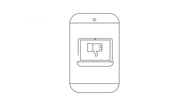 Digital Dislike - Smartphone Displaying Negative Feedback Icon.