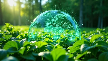 Holographic Close up of Technological Plants