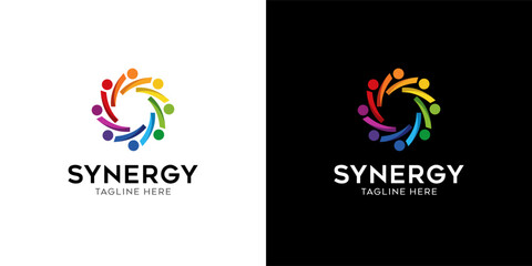 Obraz premium Circular Interlocking synergy Logo Representing Connection, Teamwork, and Community
