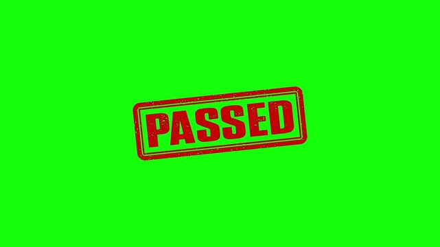 Passed rubber stamp animation. passed texture text Up to down motion graphics. stamp zooming and hit effect 4k video.