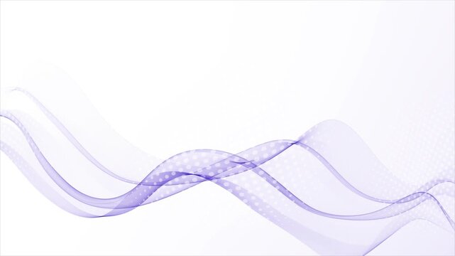 Dynamic digital wave flow on white background. Blue liquid wave flowing across white background in seamless motion loop, 
Particles blue wave Cyber technology background loop.
 