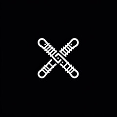 Black and white logo featuring keys.