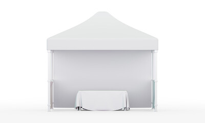 Event tent front isolated Mockup. 3D rendering