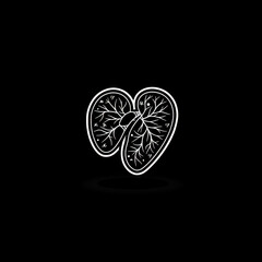 Heart with leaf inside.