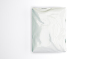 Blank foil pouch isolated Mockup 3D rendering