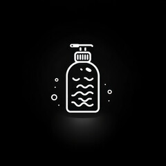Black and white liquid bottle icon on display.