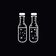 soda bottles on black background.