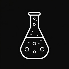 Black and white image of a flask.