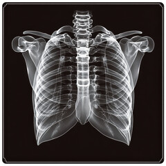 X-ray showing lungs.