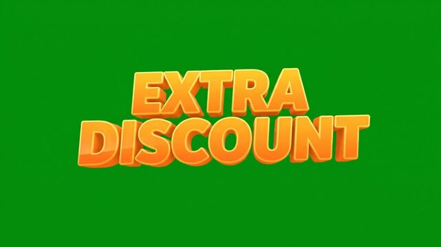 Extra Discount 3D Text on Green Background.
