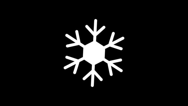 Snowflake vector icon animation on green screen background for winter visuals
