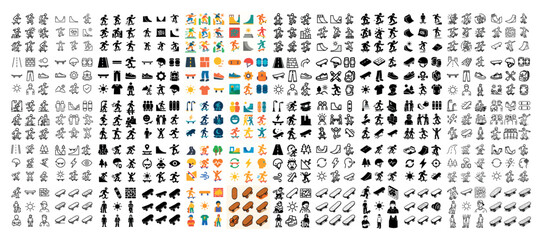 Diverse people and objects icon collection