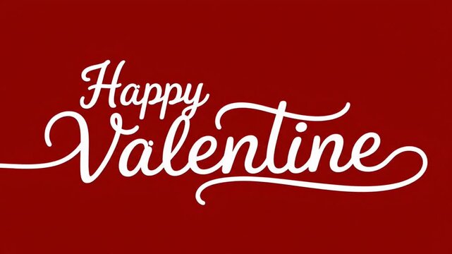 Happy Valentine's Day flowing script and heart outline