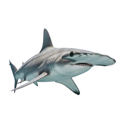 Fototapeta premium Hammerhead Shark Isolated on White Background , Isolated on Transparent Background 