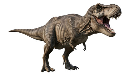 Obraz premium 3d tyrannosaurus rex dinosaur model transparent background, cutout png