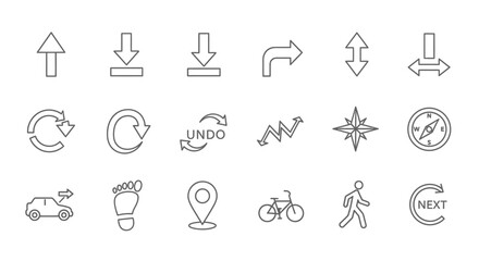 Fototapeta premium Essential UI UX Line Icons Set for Web and App Design on Isolated White Background