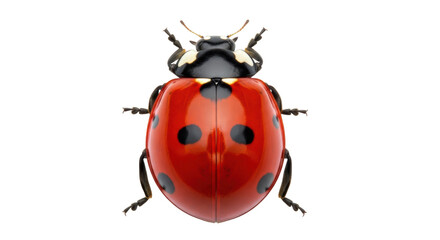 Red ladybug PNG isolated on transparent background, close-up of a seven-spot ladybug for nature and biology concepts © PAPADOMUS