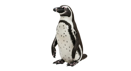 Fototapeta premium Isolated penguin standing upright on transparent background