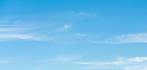 Cirrus clouds in the blue sky