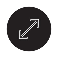 Vector of Full Screen Expand Arrow Icon of space For Ui _Circle Line Icon 