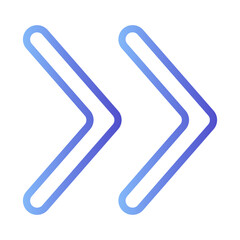 Obraz premium Vector of Double Forward Arrows Icon For UI_Gradient Line Icon