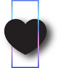 Black Heart Inside Neon Frame