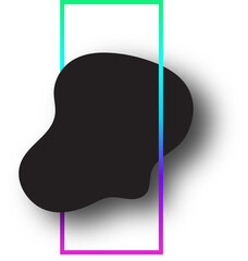 Black shape Inside Neon Frame