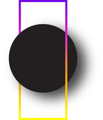 Black circle Inside Neon Frame