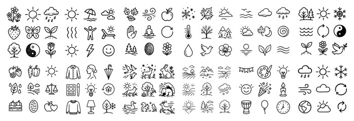 Nature and weather icons collection
