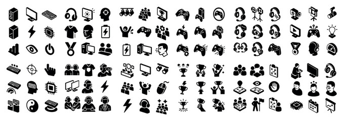Fototapeta premium Gaming and tech icons collection