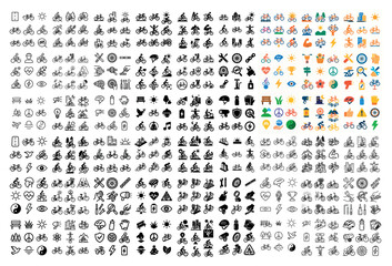 Diverse bicycle icons collection