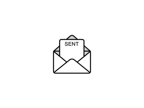 A 3d vector illustration of a blank mail envelope icon and email symbol button for web communication and business correspondence