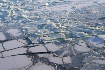 Ice Fragments Shimmer. Chilly Sea Ice Breaks Into Mosaic Structures © Ihar