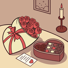 chocolate cake with hearts