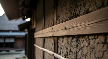 Obraz premium High-resolution shot of a damaged concrete facade with visible structural cracks and neutral earth tones.