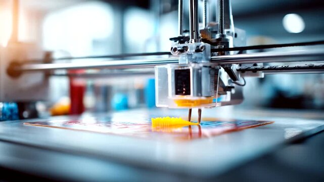 3D Printing Process in Industrial Setting.