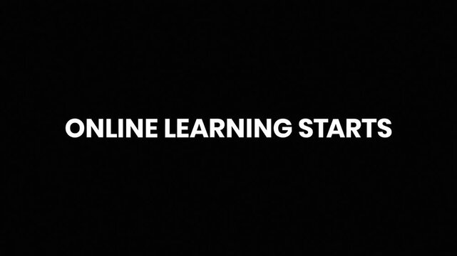 Online Learning Starts Liquid Glitch Text Animation 4K for Course Launch Announcements and eLearning Promotions