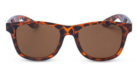 Leopard sunglasses isolated on white background. Glasses shape classic style with clipping path. © Oleh