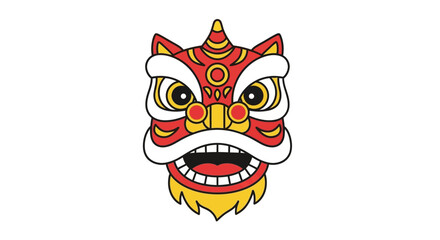 Traditional Chinese Dragon Dance Head Illustration for Festive Celebrations and Cultural Events