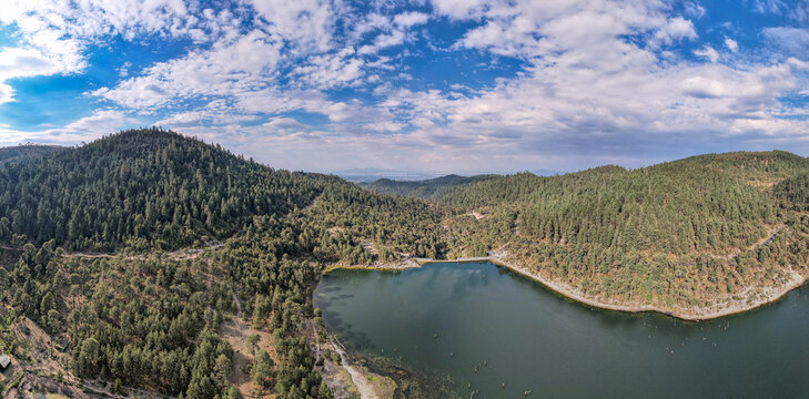 Iturbide Dam with Mountains and Forests, Recreational Area near Mexico City, Mexico
