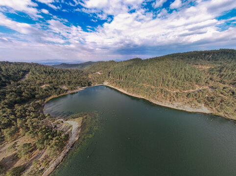 Iturbide Dam with Mountains and Forests, Recreational Area near Mexico City, Mexico