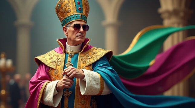 Fashionista pope - catholic pope with a colorful flamboyant flare 
